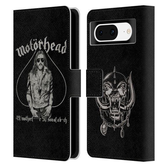 Head Case Designs Officially Licensed Motorhead Graphics Ace Of Spades Lemmy Leather Book Wallet Case Cover Compatible with Google Pixel 8