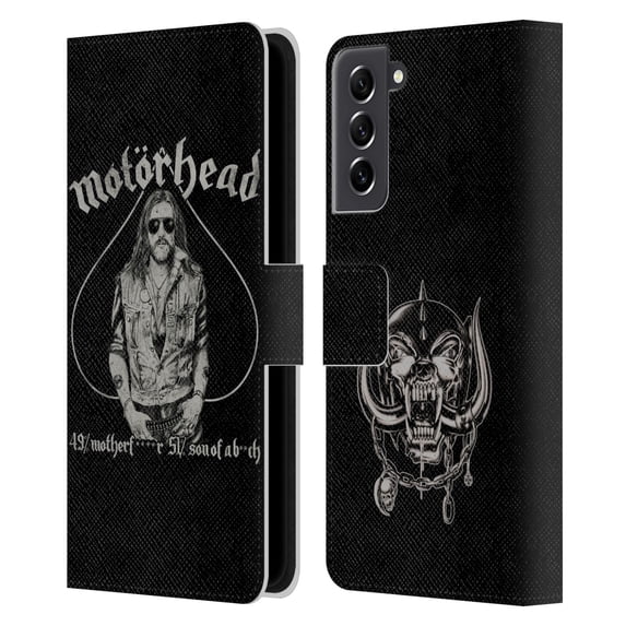 Head Case Designs Officially Licensed Motorhead Graphics Ace Of Spades Lemmy Leather Book Wallet Case Cover Compatible with Samsung Galaxy S21 FE 5G