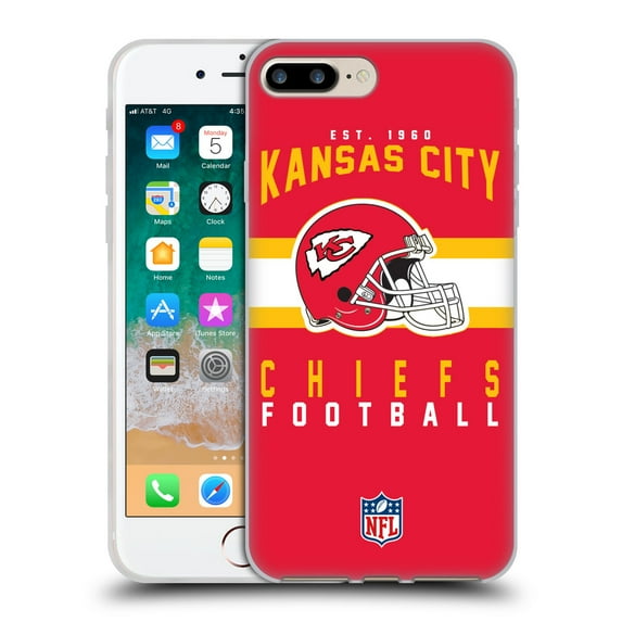 Head Case Designs NFL Kansas City Chiefs Graphics Helmet Typography Soft Gel Case for Apple iPhone 7 Plus / iPhone 8 Plus