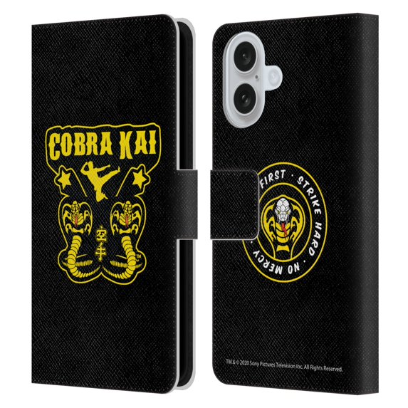 Head Case Designs Officially Licensed Cobra Kai Composed Art Logo Leather Book Wallet Case Cover Compatible with Apple iPhone 16