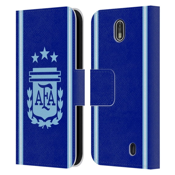 Head Case Designs Officially Licensed Argentina National Football Team 2024/25 Crest Kit Away Leather Wallet Case Compatible with Nokia 1