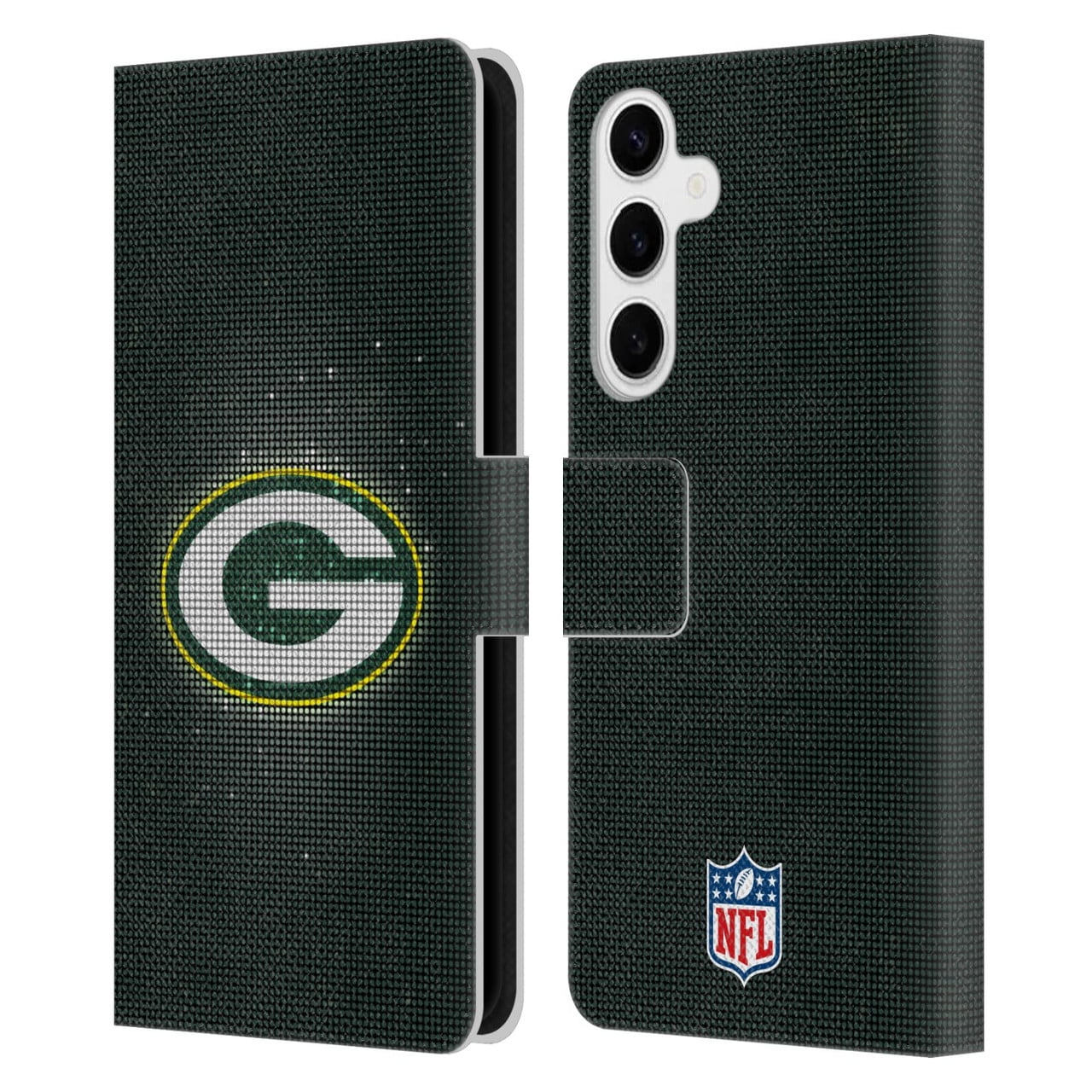 Head Case Designs NFL Green Bay Packers Artwork LED Leather Book Wallet Case Cover For Samsung Galaxy S24+ 5G