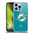 thumbnail image 1 of Head Case Designs NFL Miami Dolphins Logo Plain Soft Gel Case for Apple iPhone 13 Pro, 1 of 7