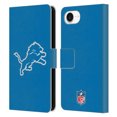 thumbnail image 1 of Head Case Designs NFL Detroit Lions Logo Plain Leather Book Wallet Case Cover For Apple iPhone 16e, 1 of 6