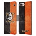 thumbnail image 1 of Head Case Designs Officially Licensed NHL Anaheim Ducks Half Distressed Leather Book Wallet Case Cover Compatible with Apple iPhone 7 Plus / iPhone 8 Plus, 1 of 6