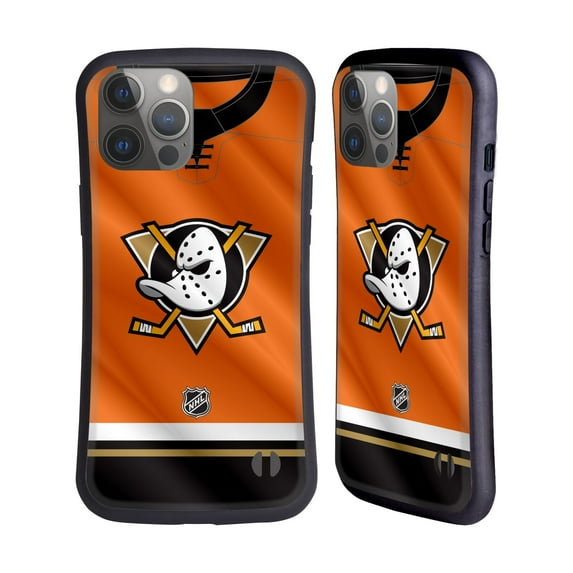 Head Case Designs Officially Licensed NHL Anaheim Ducks Jersey Hybrid Case Compatible with Apple iPhone 14 Pro Max