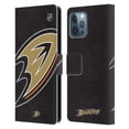 thumbnail image 1 of Head Case Designs Officially Licensed NHL Anaheim Ducks Oversized Leather Book Wallet Case Cover Compatible with Apple iPhone 12 Pro Max, 1 of 6