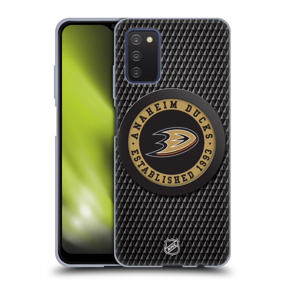Head Case Designs Officially Licensed NHL Anaheim Ducks Puck Texture Soft Gel Case Compatible with Samsung Galaxy A03s (2021)