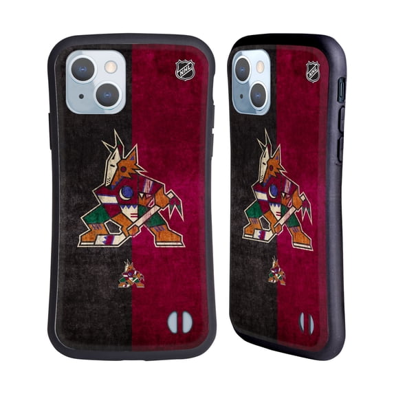 Head Case Designs Officially Licensed NHL Arizona Coyotes Half Distressed Hybrid Case Compatible with Apple iPhone 14