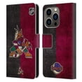 thumbnail image 1 of Head Case Designs Officially Licensed NHL Arizona Coyotes Half Distressed Leather Book Wallet Case Cover Compatible with Apple iPhone 14 Pro, 1 of 6