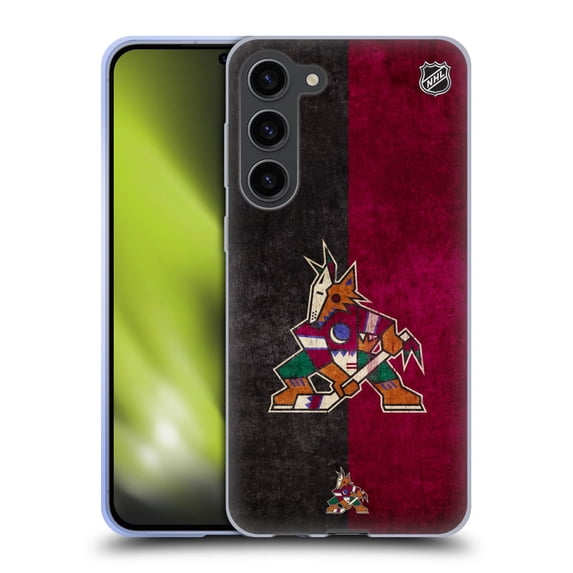 Head Case Designs Officially Licensed NHL Arizona Coyotes Half Distressed Soft Gel Case Compatible with Samsung Galaxy S23+ 5G