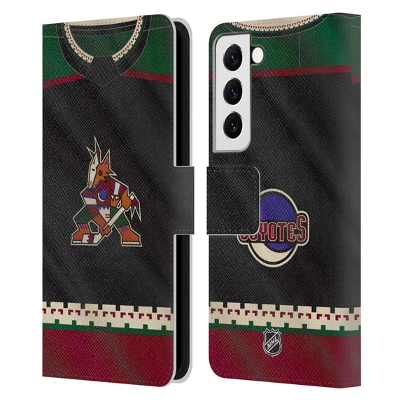 Head Case Designs Officially Licensed NHL Arizona Coyotes Jersey Leather Book Wallet Case Cover Compatible with Samsung Galaxy S22 5G