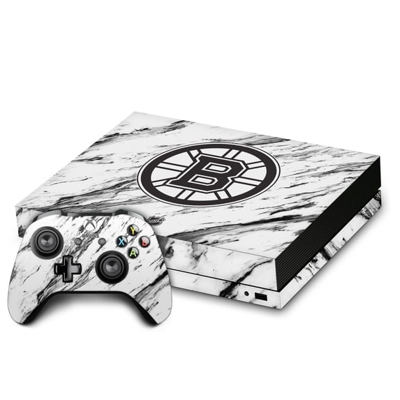 Head Case Designs Officially Licensed NHL Boston Bruins Marble Vinyl Sticker Skin Decal Cover Compatible with Microsoft Xbox One X Bundle