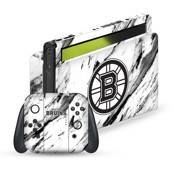Head Case Designs Officially Licensed NHL Boston Bruins Marble Vinyl Sticker Skin Decal Cover Compatible with Nintendo Switch OLED