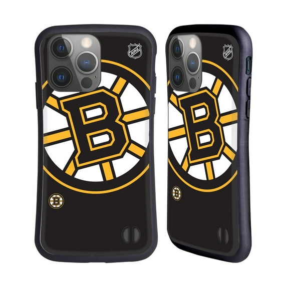 Head Case Designs Officially Licensed NHL Boston Bruins Oversized Hybrid Case Compatible with Apple iPhone 14 Pro