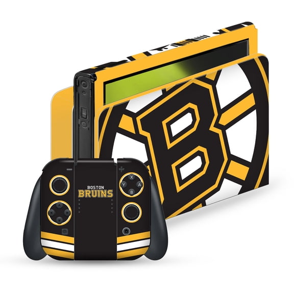 Head Case Designs Officially Licensed NHL Boston Bruins Oversized Vinyl Sticker Skin Decal Cover Compatible with Nintendo Switch OLED Bundle