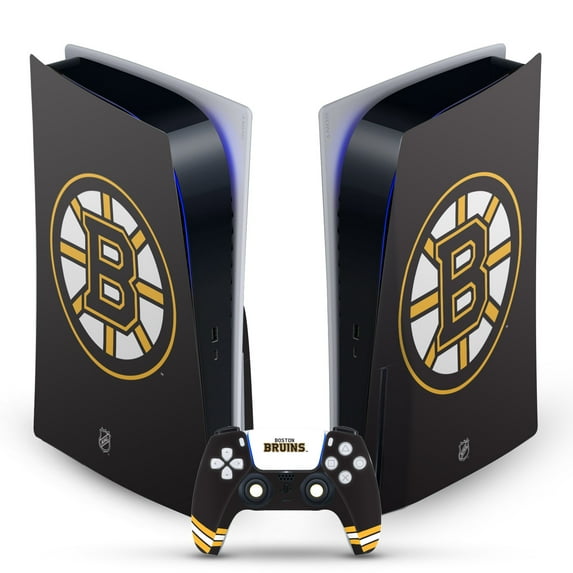 Head Case Designs Officially Licensed NHL Boston Bruins Plain Vinyl Sticker Skin Decal Cover Compatible with Sony PS5 Disc Edition Bundle