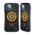thumbnail image 1 of Head Case Designs Officially Licensed NHL Boston Bruins Puck Texture Hybrid Case Compatible with Apple iPhone 13, 1 of 7