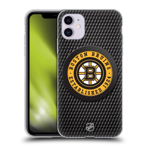 Head Case Designs Officially Licensed NHL Boston Bruins Puck Texture Soft Gel Case Compatible with Apple iPhone 11