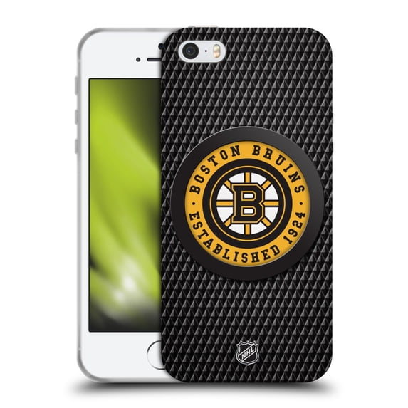 Head Case Designs Officially Licensed NHL Boston Bruins Puck Texture Soft Gel Case Compatible with Apple iPhone 5 / 5s / iPhone SE 2016