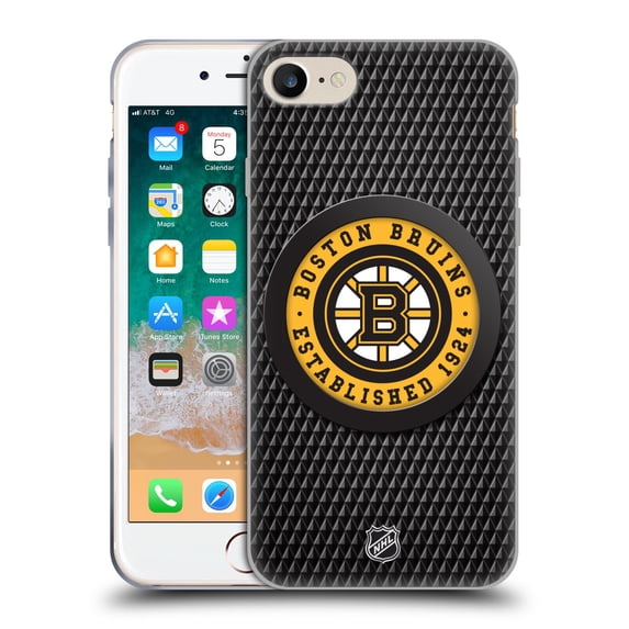 Head Case Designs Officially Licensed NHL Boston Bruins Puck Texture Soft Gel Case Compatible with Apple iPhone 7 / 8 / SE 2020 & 2022