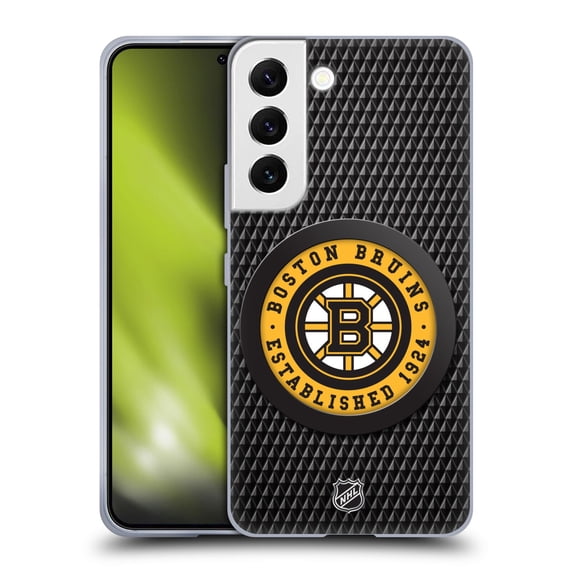 Head Case Designs Officially Licensed NHL Boston Bruins Puck Texture Soft Gel Case Compatible with Samsung Galaxy S22 5G