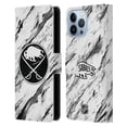 thumbnail image 1 of Head Case Designs Officially Licensed NHL Buffalo Sabres Marble Leather Book Wallet Case Cover Compatible with Apple iPhone 13 Pro Max, 1 of 6