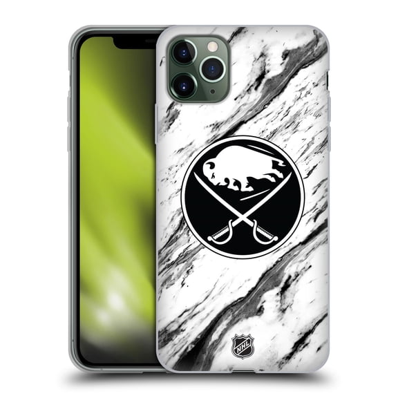 Head Case Designs Officially Licensed NHL Buffalo Sabres Marble Soft Gel Case Compatible with Apple iPhone 11 Pro Max