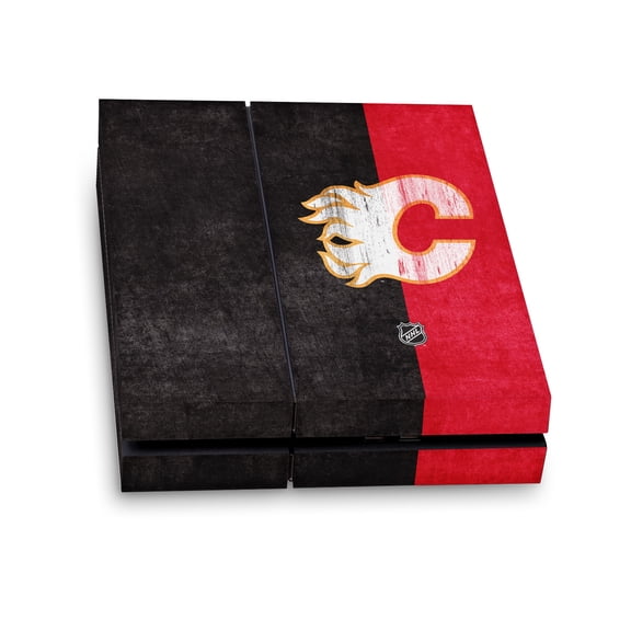 Head Case Designs Officially Licensed NHL Calgary Flames Half Distressed Vinyl Sticker Skin Decal Cover Compatible with Sony PS4 Console