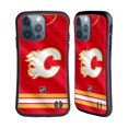 thumbnail image 1 of Head Case Designs Officially Licensed NHL Calgary Flames Jersey Hybrid Case Compatible with Apple iPhone 13 Pro, 1 of 7