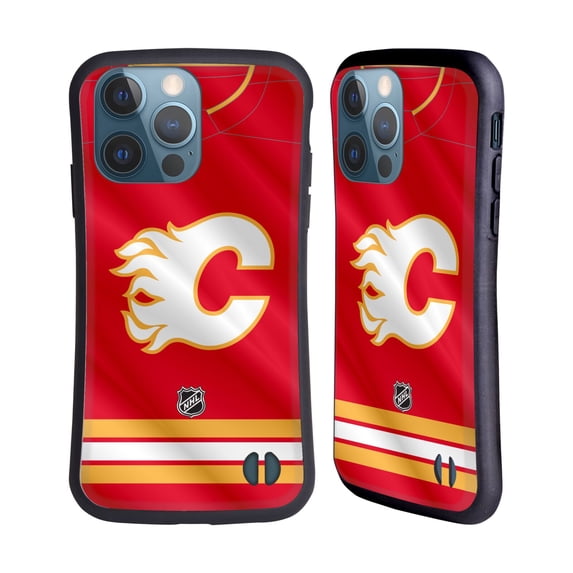 Head Case Designs Officially Licensed NHL Calgary Flames Jersey Hybrid Case Compatible with Apple iPhone 13 Pro