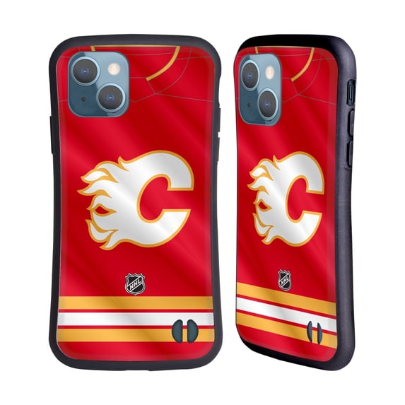 Head Case Designs Officially Licensed NHL Calgary Flames Jersey Hybrid Case Compatible with Apple iPhone 13