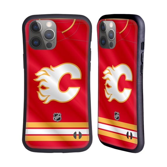 Head Case Designs Officially Licensed NHL Calgary Flames Jersey Hybrid Case Compatible with Apple iPhone 14 Pro Max