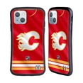 thumbnail image 1 of Head Case Designs Officially Licensed NHL Calgary Flames Jersey Hybrid Case Compatible with Apple iPhone 14, 1 of 7