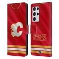 thumbnail image 1 of Head Case Designs Officially Licensed NHL Calgary Flames Jersey Leather Book Wallet Case Cover Compatible with Samsung Galaxy S21 Ultra 5G, 1 of 6