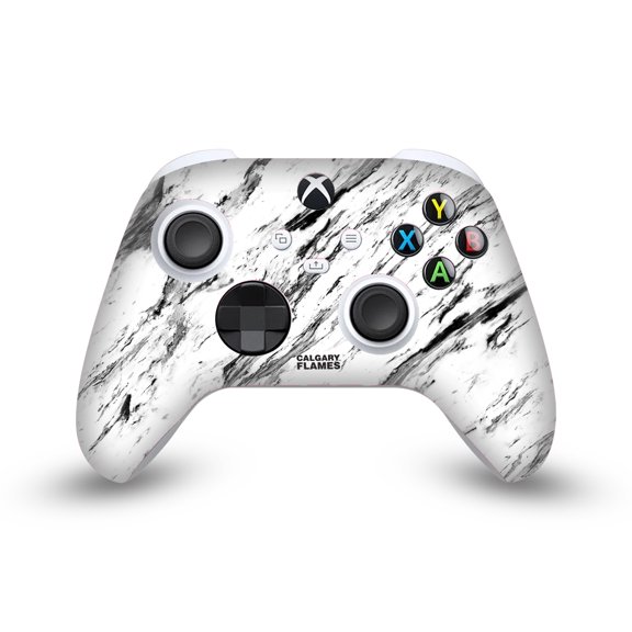 Head Case Designs Officially Licensed NHL Calgary Flames Marble Vinyl Sticker Skin Decal Cover Compatible with Microsoft Xbox Series X / Series S Controller