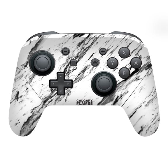 Head Case Designs Officially Licensed NHL Calgary Flames Marble Vinyl Sticker Skin Decal Cover Compatible with Nintendo Switch Pro Controller