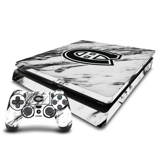 Head Case Designs Officially Licensed NHL Calgary Flames Marble Vinyl Sticker Skin Decal Cover Compatible with Sony PS4 Slim Console & Controller