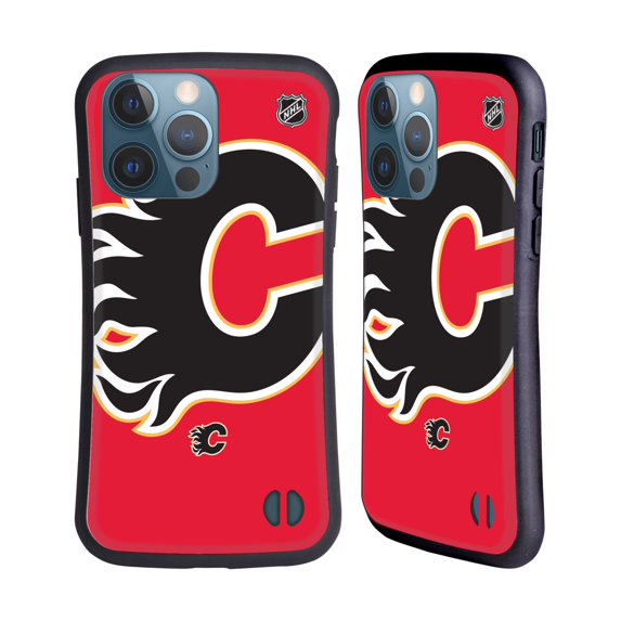 Head Case Designs Officially Licensed NHL Calgary Flames Oversized Hybrid Case Compatible with Apple iPhone 13 Pro