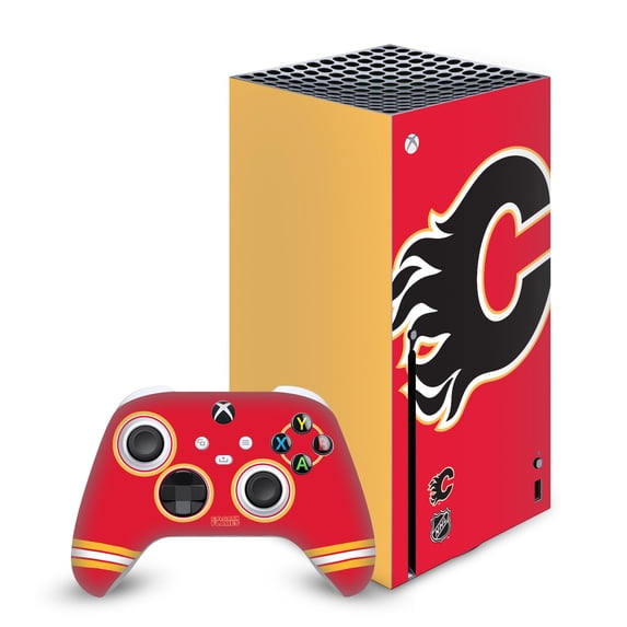 Head Case Designs Officially Licensed NHL Calgary Flames Oversized Vinyl Sticker Skin Decal Cover Compatible with Microsoft Series X Console & Controller
