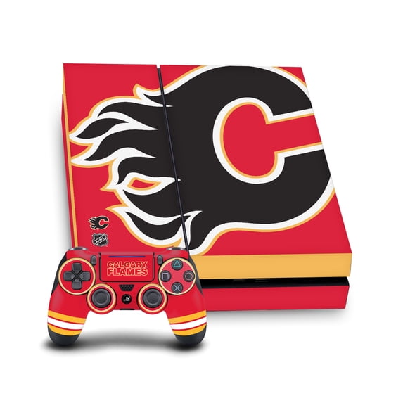 Head Case Designs Officially Licensed NHL Calgary Flames Oversized Vinyl Sticker Skin Decal Cover Compatible with Sony PS4 Console & Controller