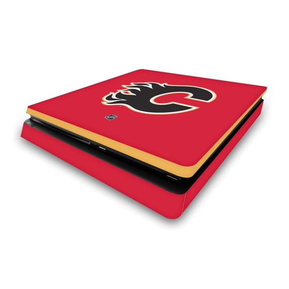 Head Case Designs Officially Licensed NHL Calgary Flames Plain Vinyl Sticker Skin Decal Cover Compatible with Sony PS4 Slim Console