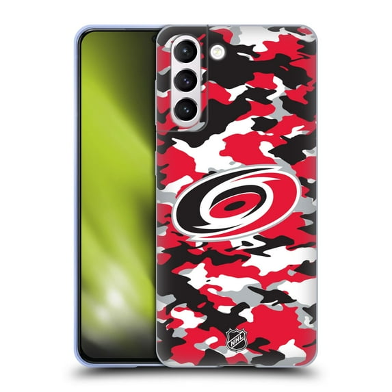 Head Case Designs Officially Licensed NHL Carolina Hurricanes Camouflage Soft Gel Case Compatible with Samsung Galaxy S21 5G