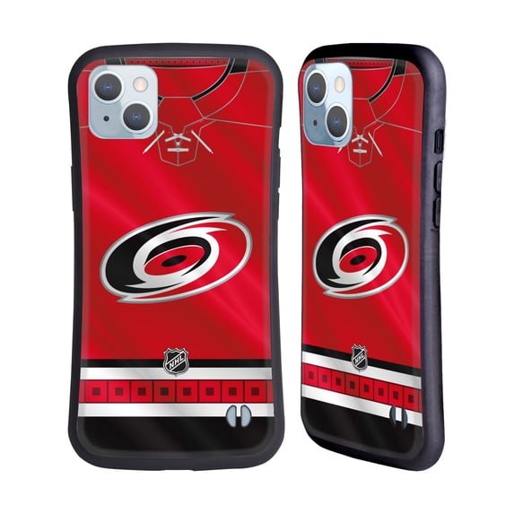 Head Case Designs Officially Licensed NHL Carolina Hurricanes Jersey Hybrid Case Compatible with Apple iPhone 14 Plus