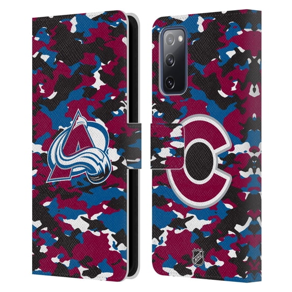 Head Case Designs Officially Licensed NHL Colorado Avalanche Camouflage Leather Book Wallet Case Cover Compatible with Samsung Galaxy S20 FE / 5G