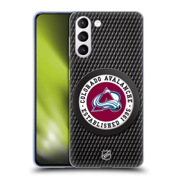 Head Case Designs Officially Licensed NHL Colorado Avalanche Puck Texture Soft Gel Case Compatible with Samsung Galaxy S21+ 5G