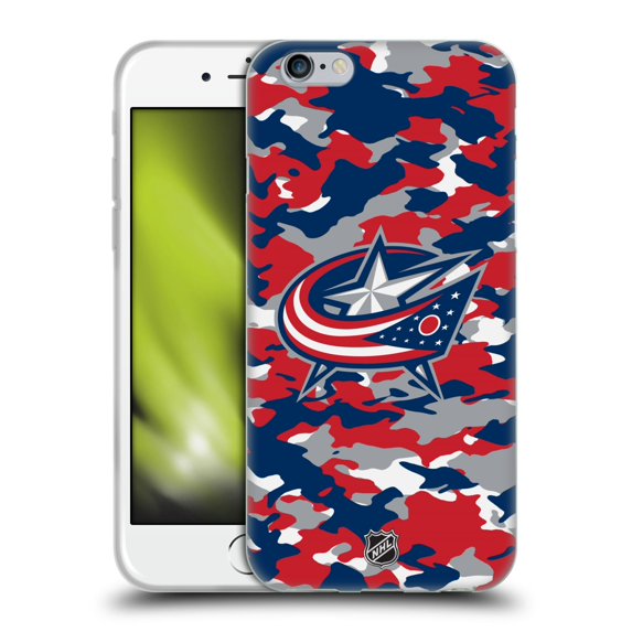 Head Case Designs Officially Licensed NHL Columbus Blue Jackets Camouflage Soft Gel Case Compatible with Apple iPhone 6 / iPhone 6s