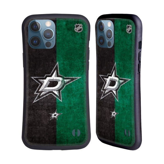 Head Case Designs Officially Licensed NHL Dallas Stars Half Distressed Hybrid Case Compatible with Apple iPhone 13 Pro Max