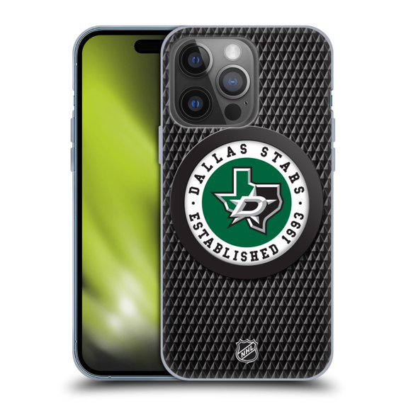 Head Case Designs Officially Licensed NHL Dallas Stars Puck Texture Soft Gel Case Compatible with Apple iPhone 14 Pro