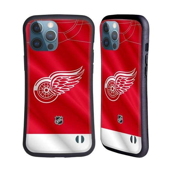 Head Case Designs Officially Licensed NHL Detroit Red Wings Jersey Hybrid Case Compatible with Apple iPhone 13 Pro Max